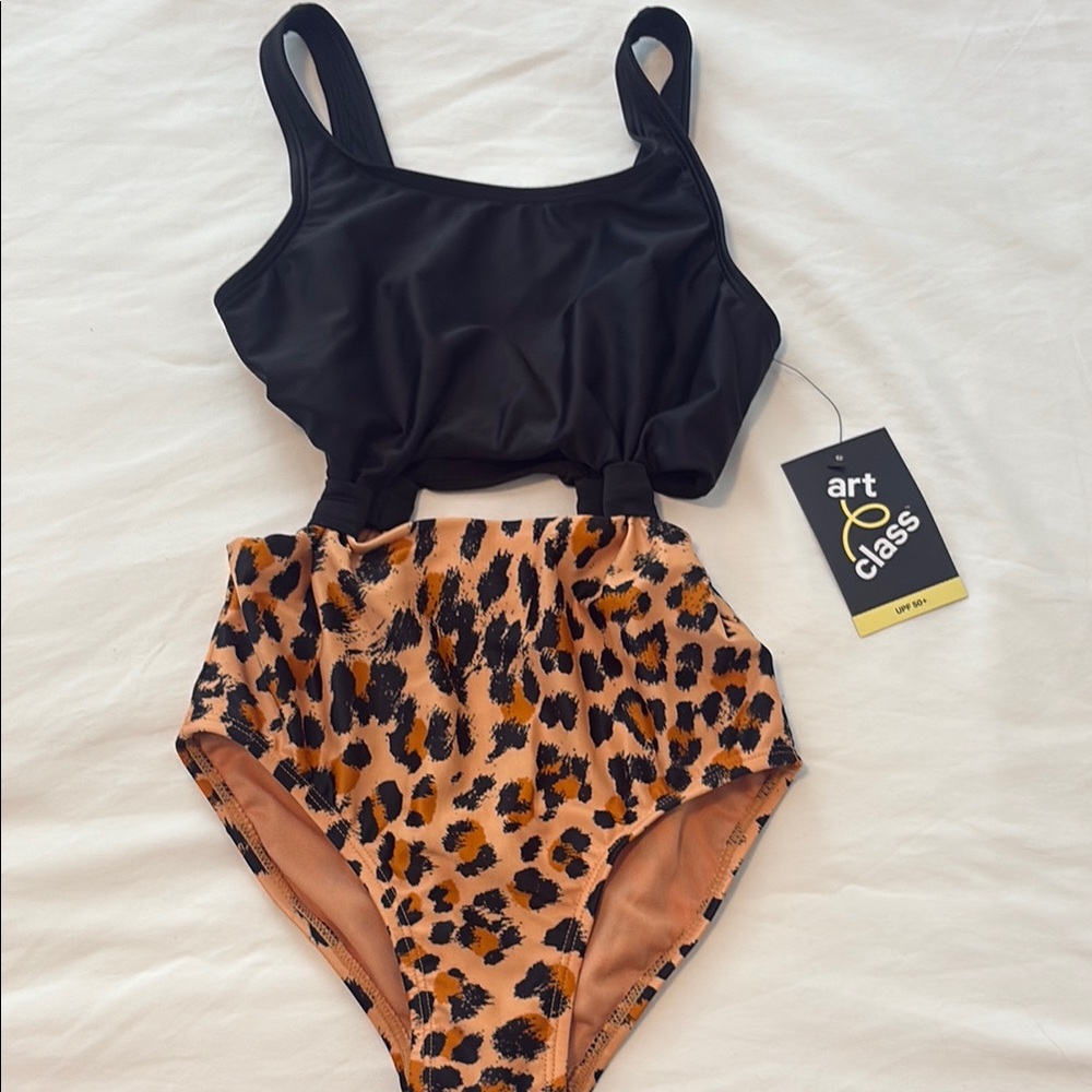 Art Class Black and Leopard Kids One Piece